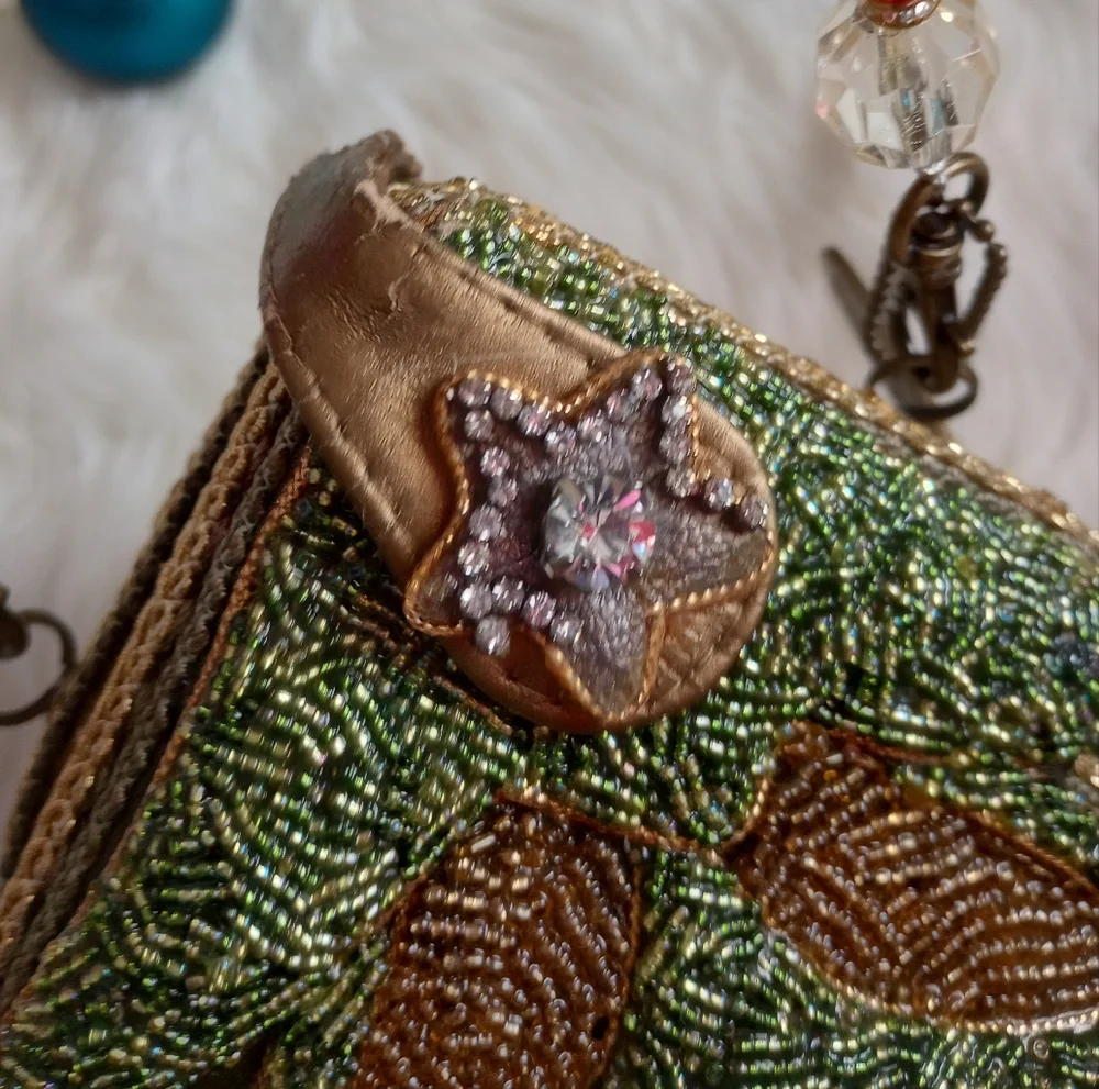 Mary Frances Will All the Trimmings Beaded Christmas Tree Holiday Vintage Bag - Picture 9 of 16